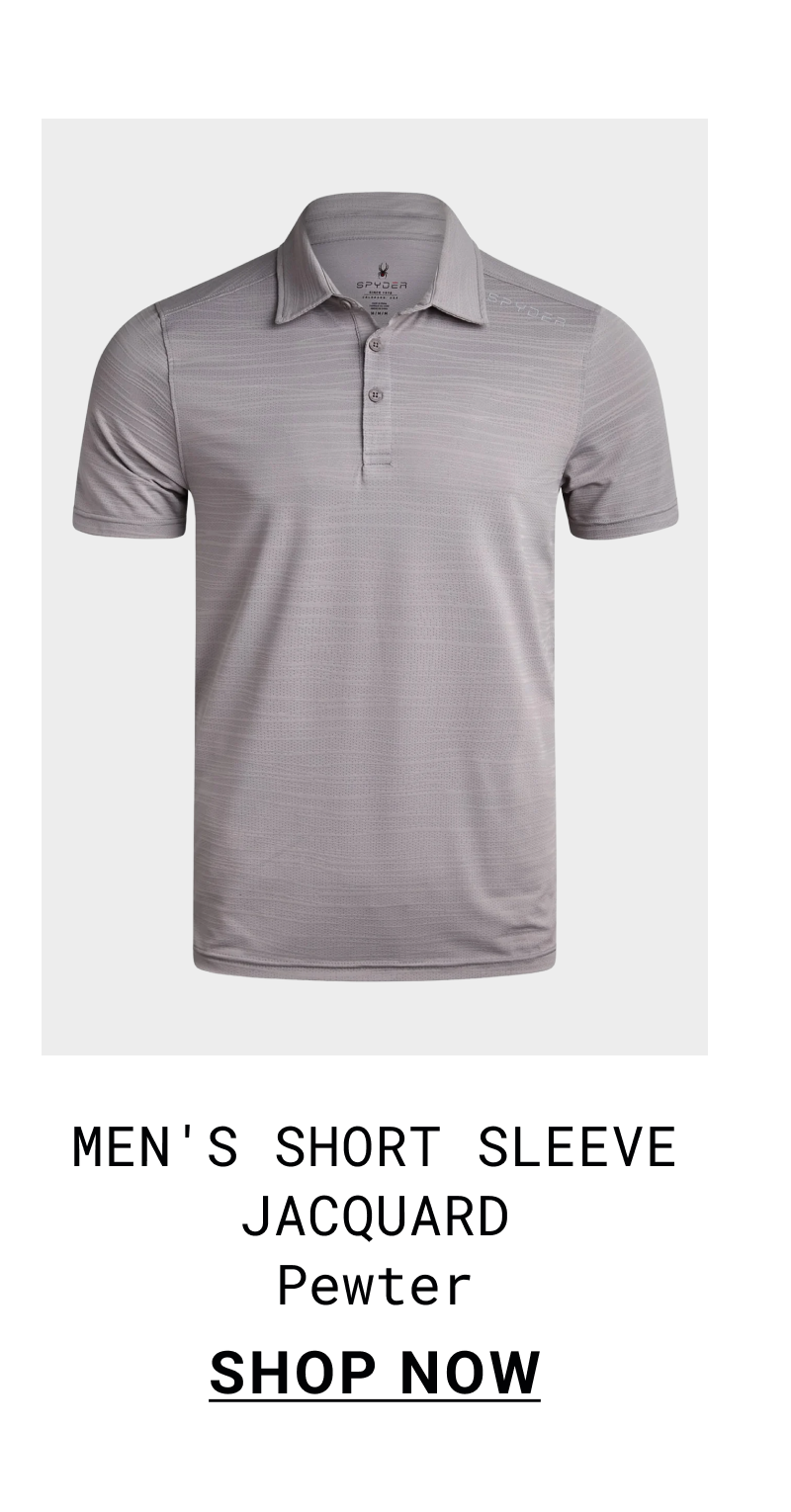 Men's Short Sleeve Jacquard Polo - Pewter