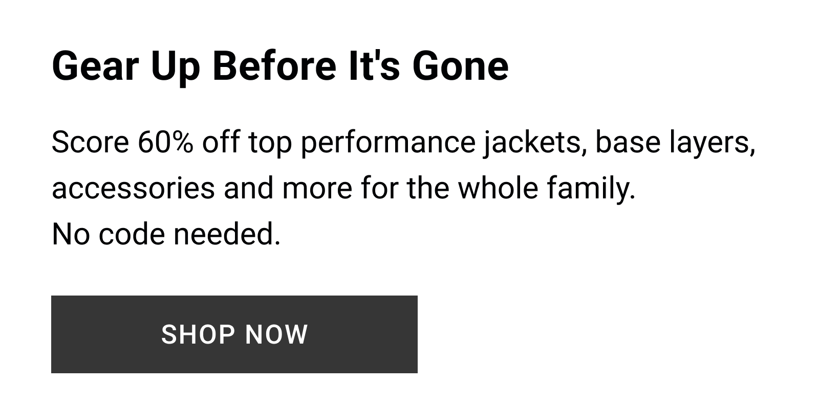 Gear Up before it's Gone