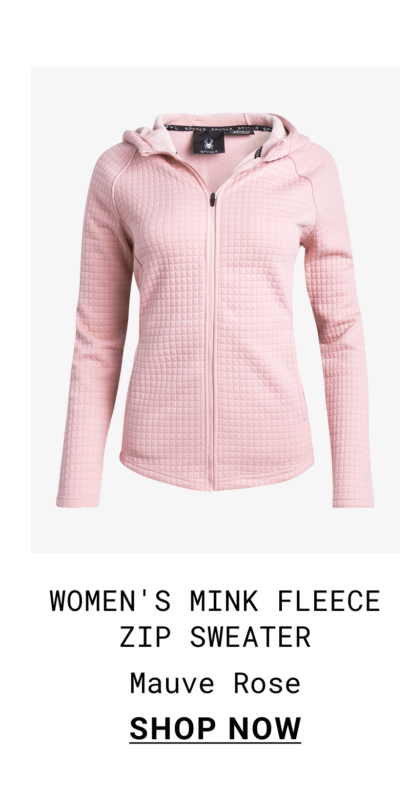 Women's Mink Fleece Zip Sweater - Mauve Rose