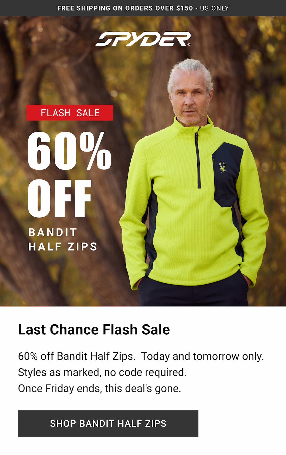 Flash Sale: 60% OFF bandit Half Zips