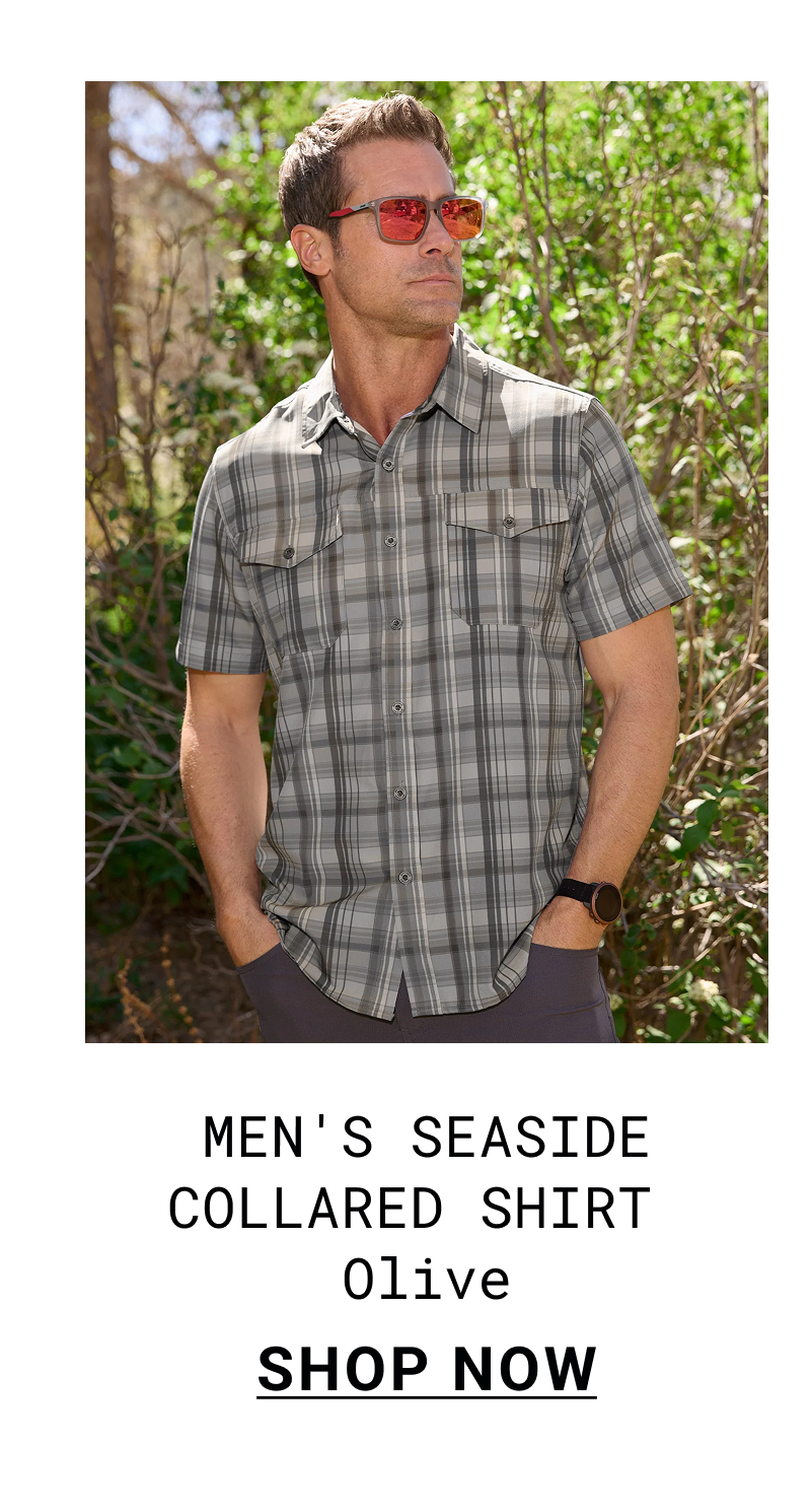 Men's Seaside Collared Shirt - Olive