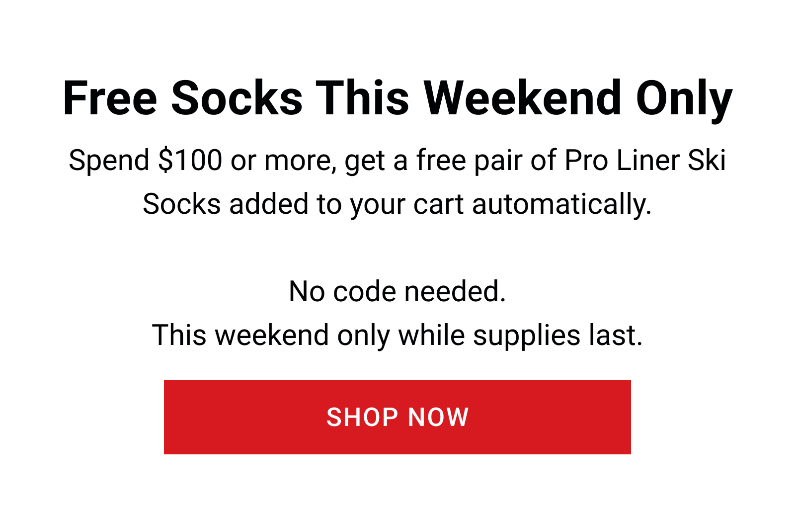 Free Socks This Weekend Only
