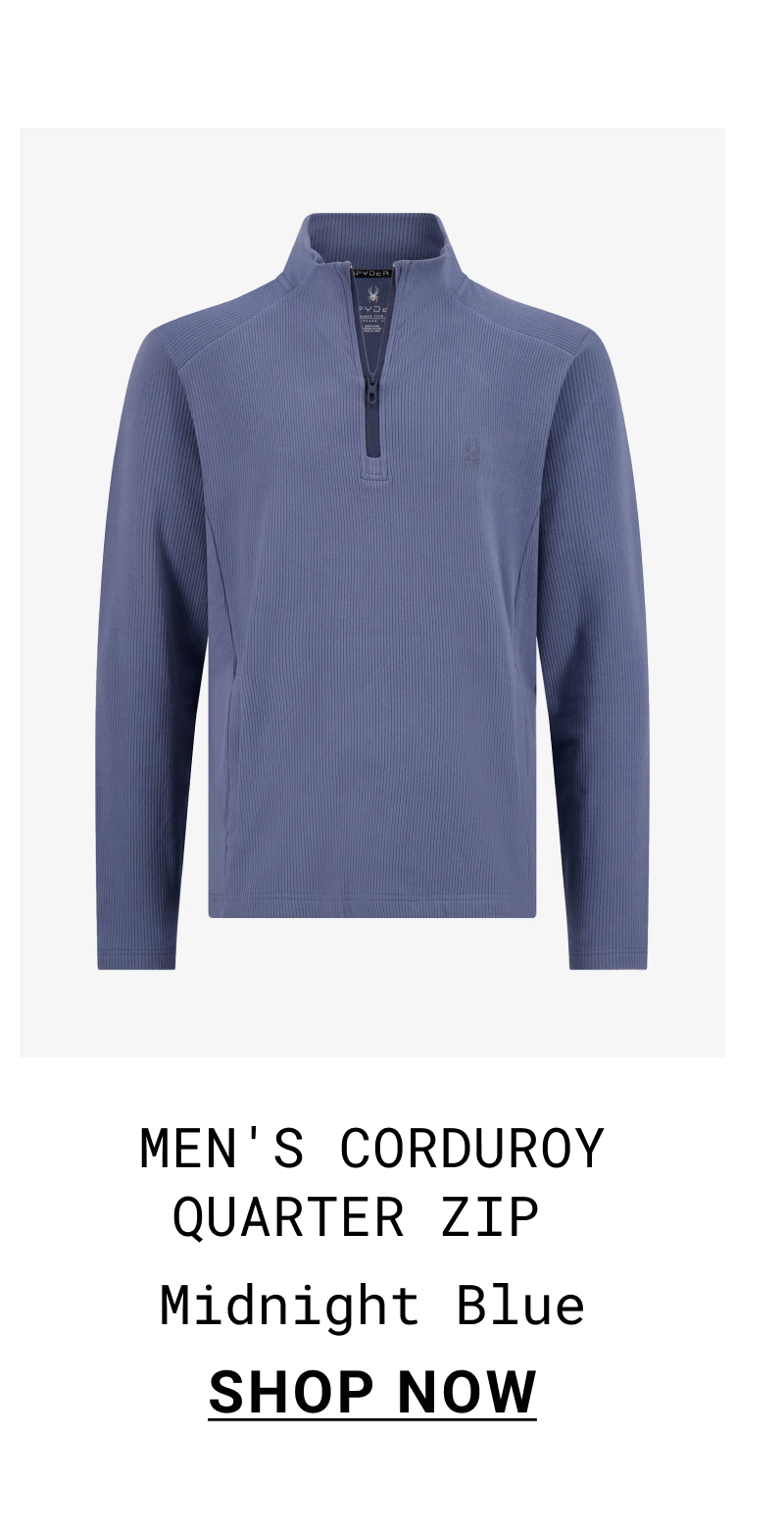 Men's Corduroy Quarter Zip - Midnight Blue