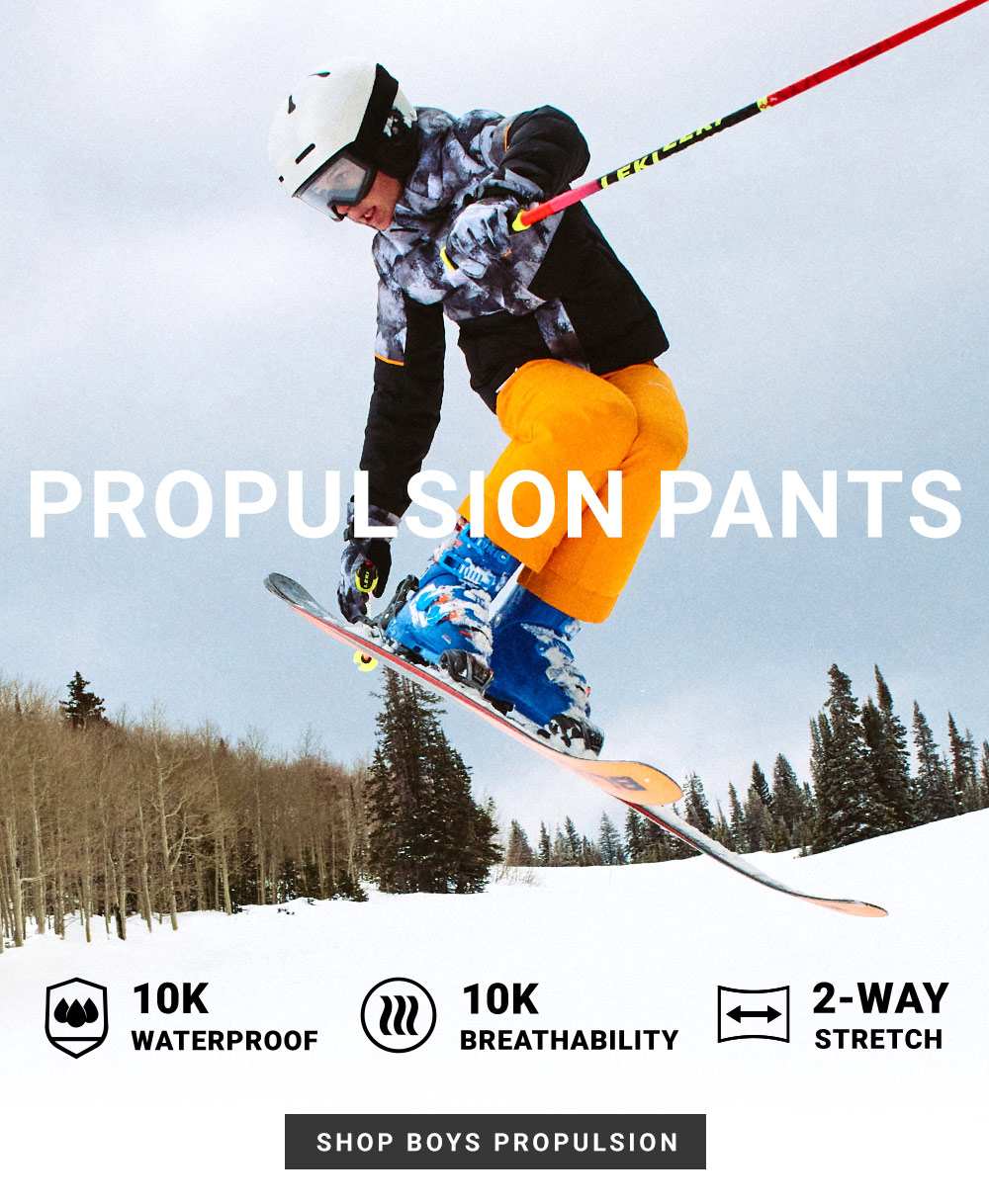 Propulsion Pants. 10K Waterproof, 10K Breathability, 2-Way Stretch. Shop Boys Propulsion