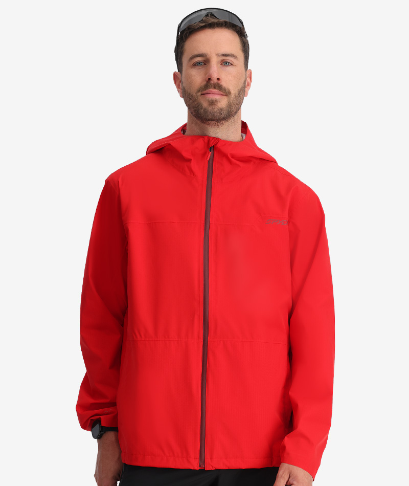 Men's red rain jacket