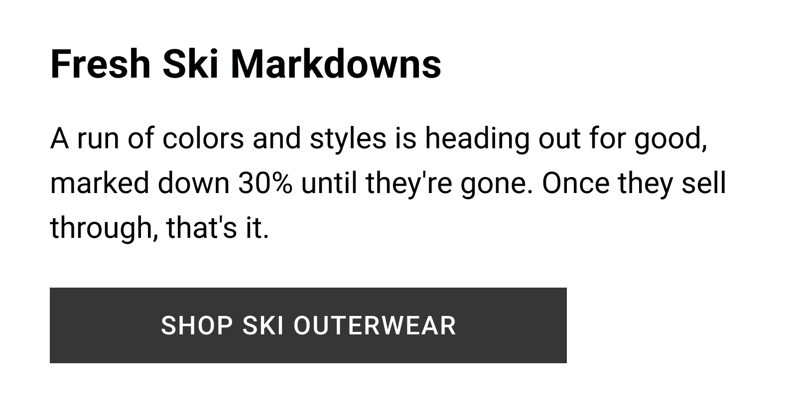 Fresh Ski Markdowns