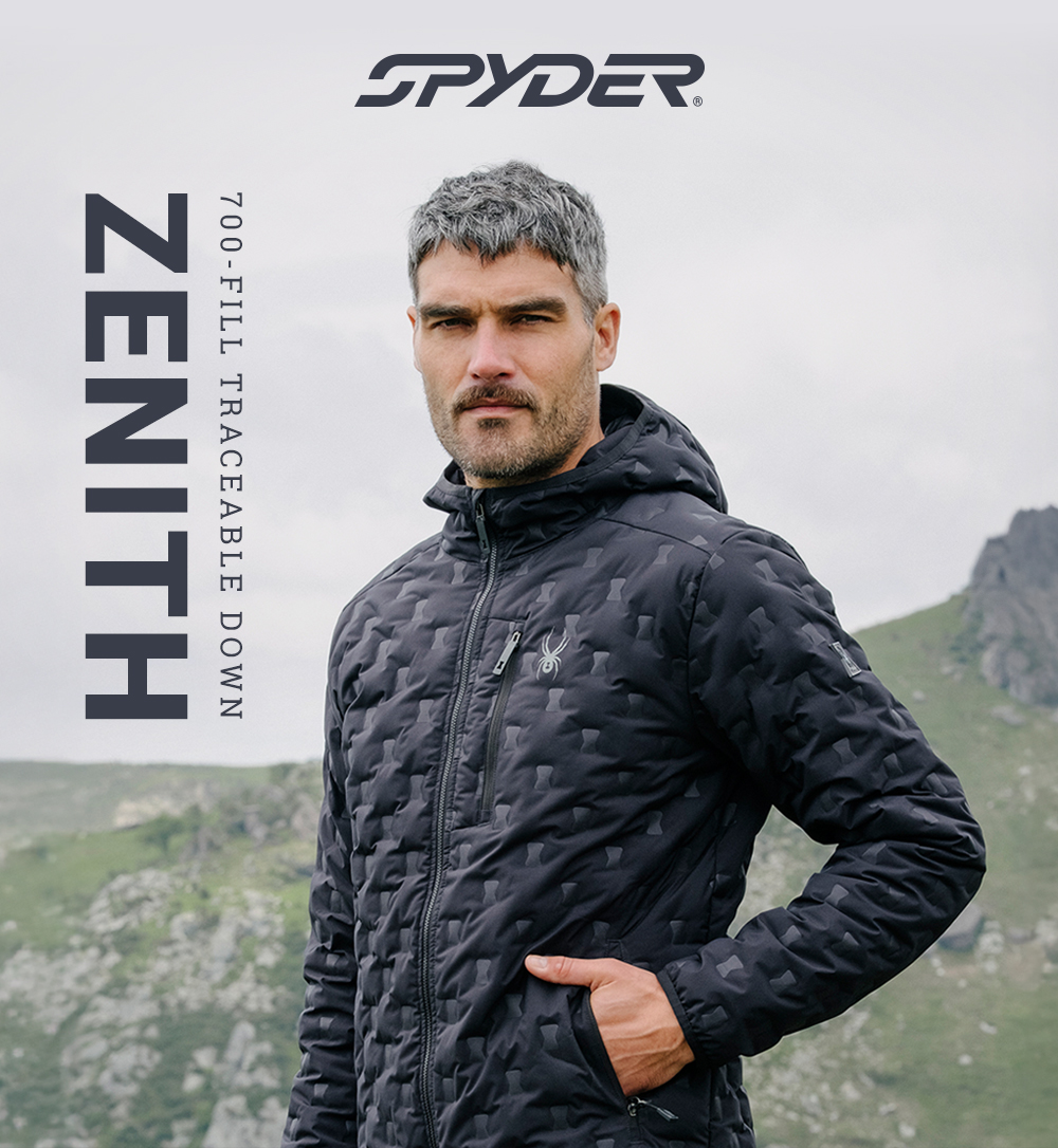 Spyder logo. Zenith 700-Fill Traceable Down.