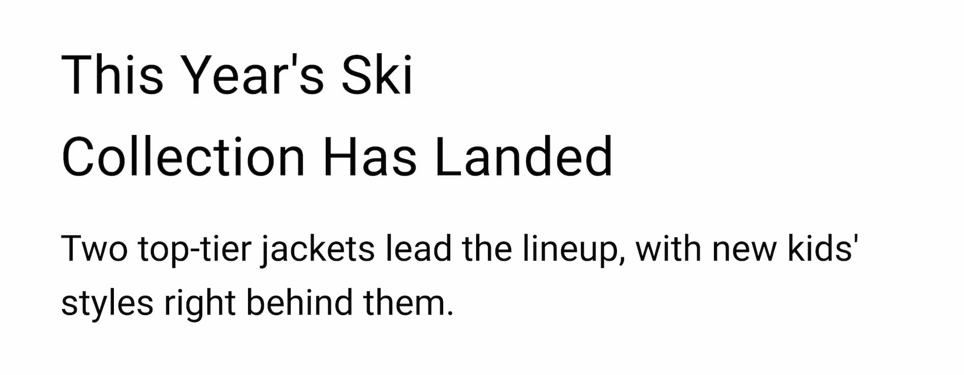 This Year's SKI collection has landed