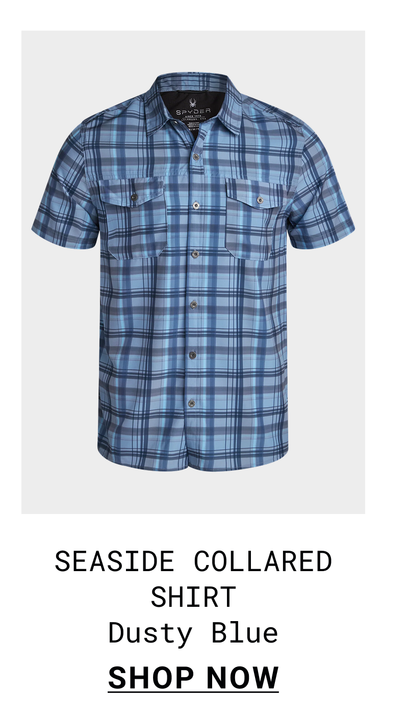 Men's Seaside Collared Shirt- Dusty Blue