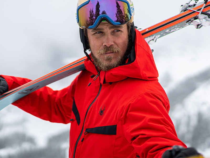 Skier in Red Spyder Jacket - Shop Men's Sale
