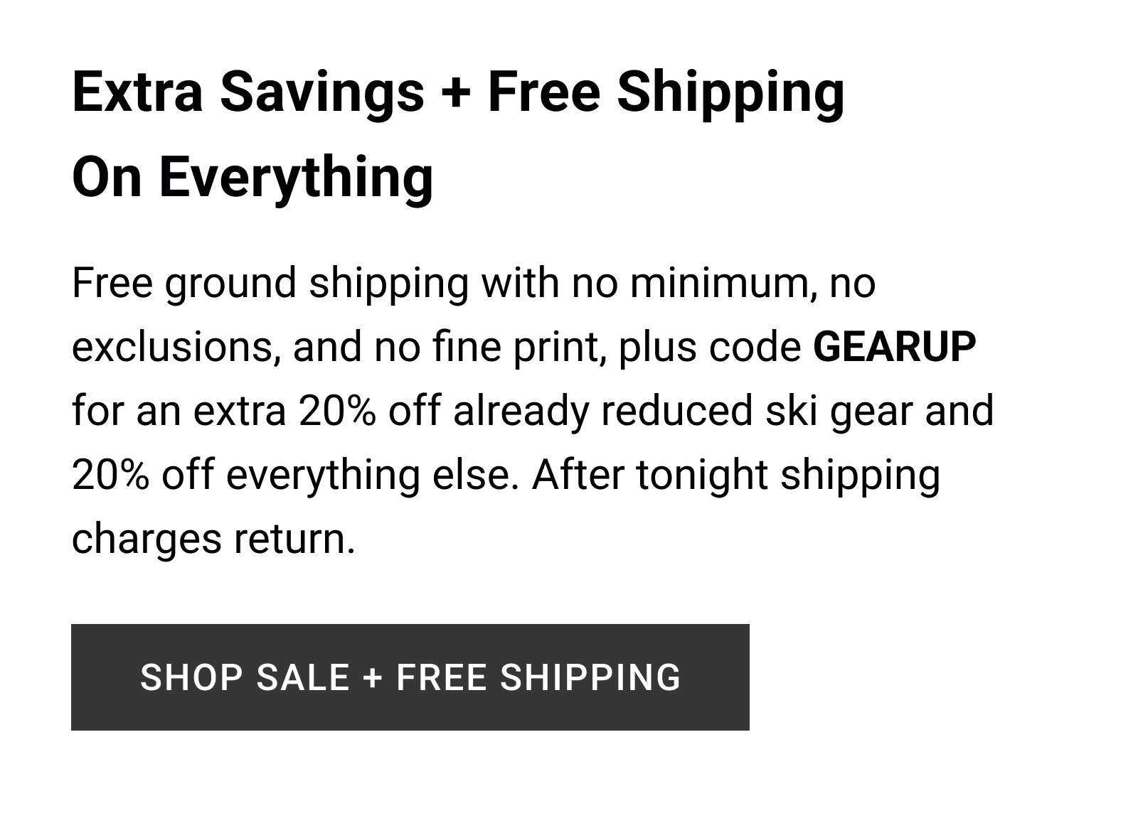 Extra Savings + Free Shipping On Everything