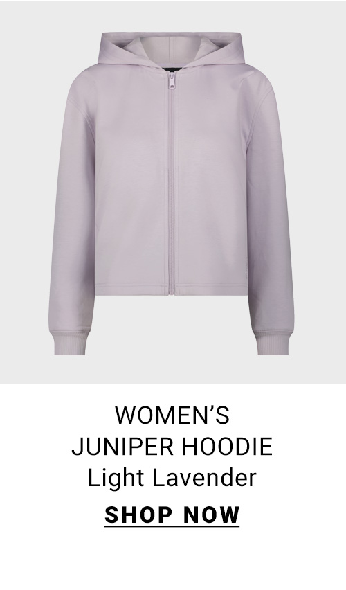 Women's Juniper Hoodie. Light Lavender. Shop Now.