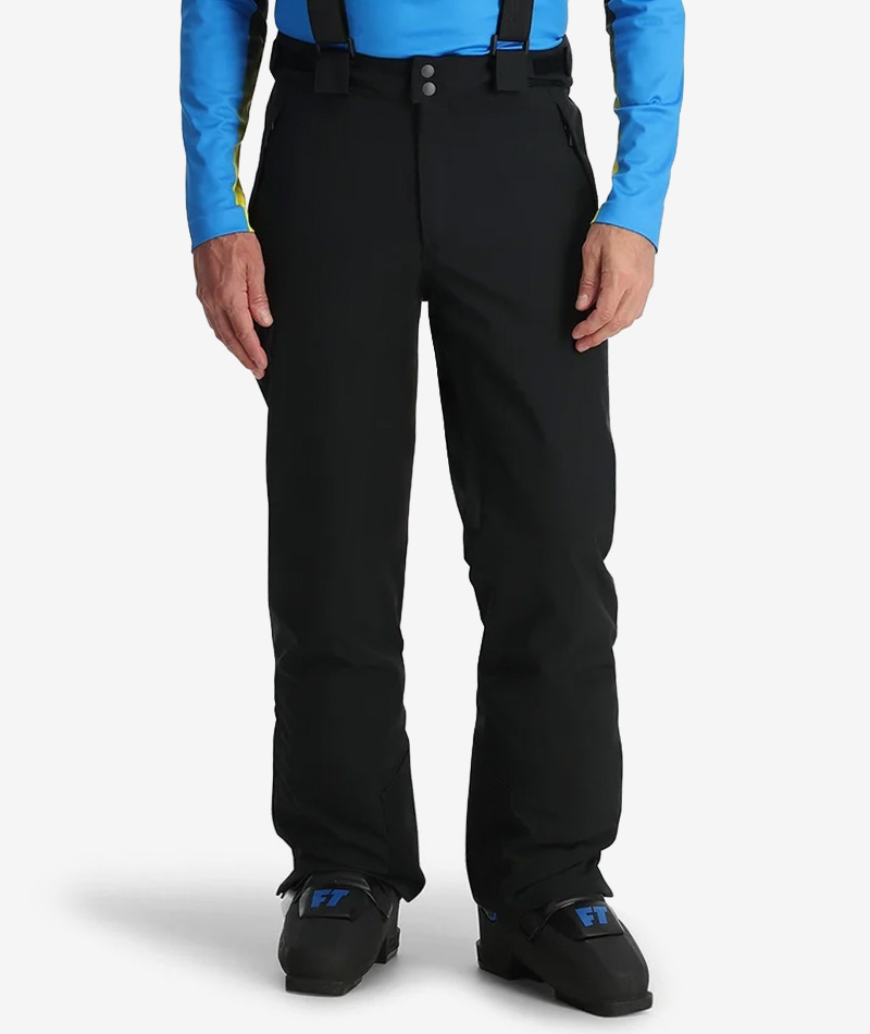Men's black ski pant with suspenders