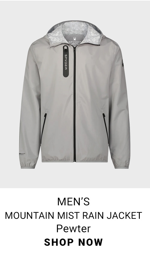 Men's Mountain Mist Rain Jacket. Pewter. Shop Now.
