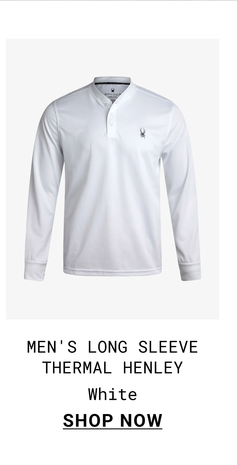 Men's Long Sleeve Thermal Henley - White