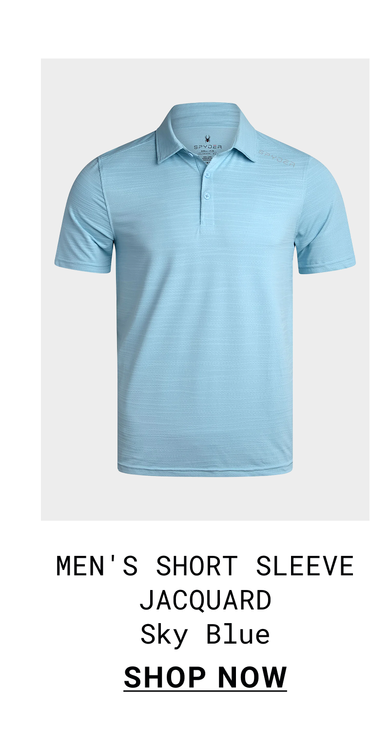 Men's Short Sleeve Jacquard Polo - Sky Blue
