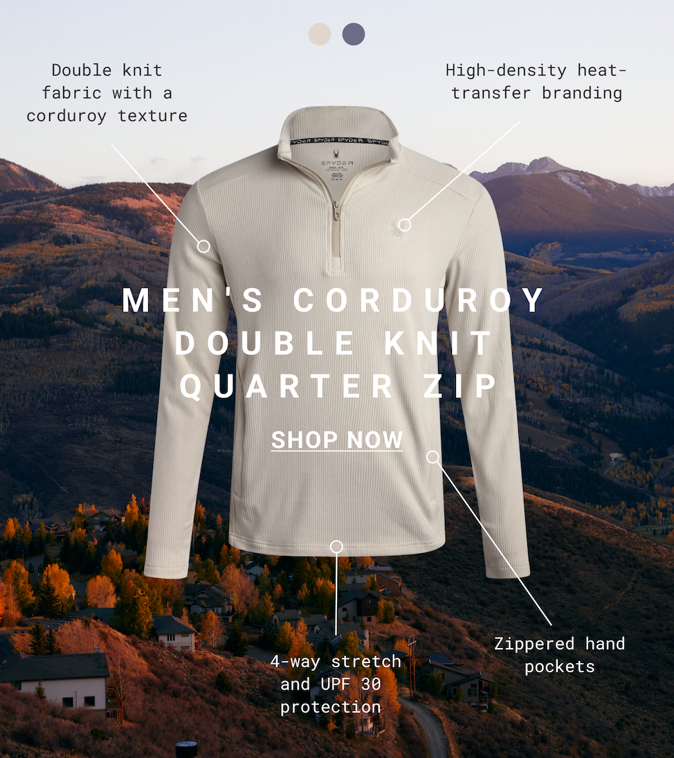 Men's Corduroy Double Knit Quarter Zip - Bone