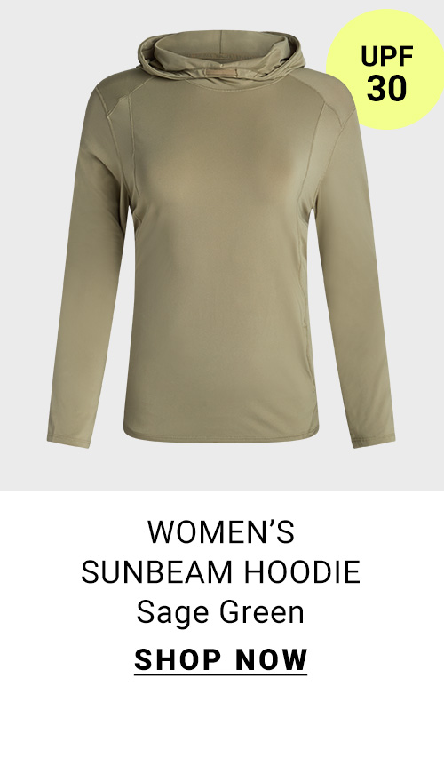 Women's Sunbeam Hoodie. Sage Green. Shop Now.