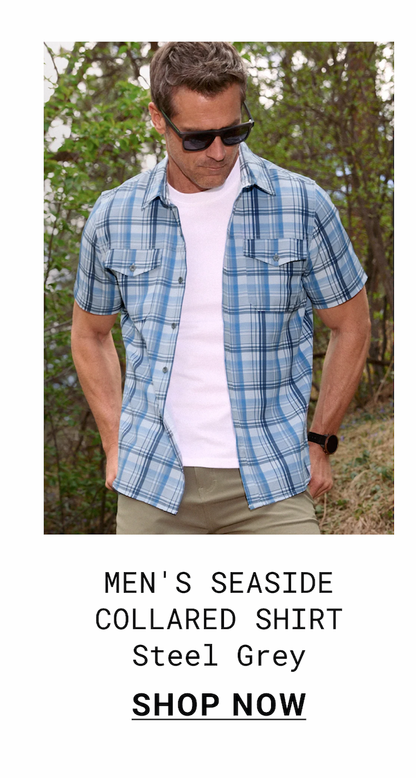 Men's Seaside Collared Shirt - Steel Grey