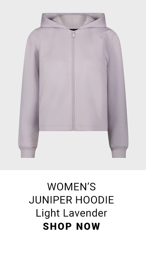 Women's Juniper Hoodie. Light Lavendar. Shop Now.
