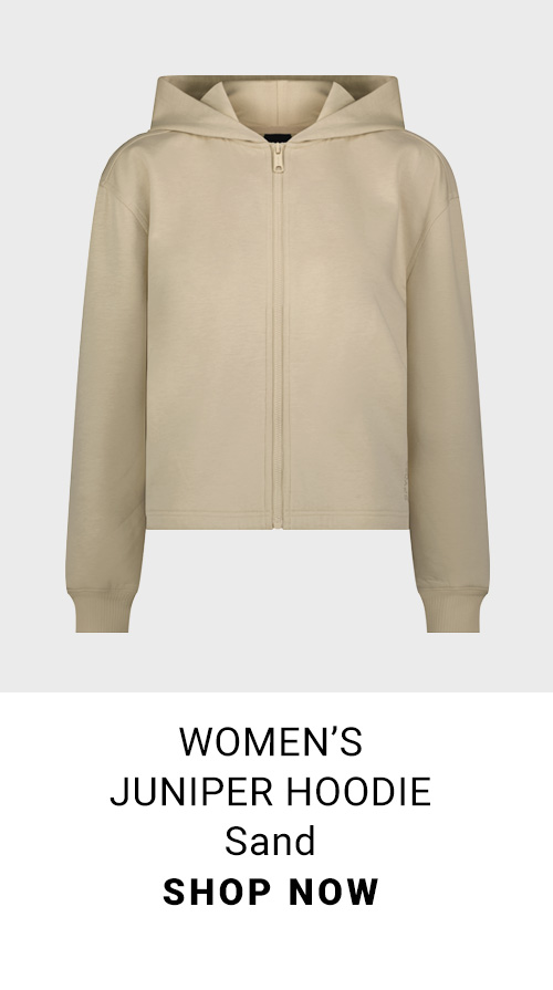 Women's Scuba Hoodie. Sand. Shop Now.