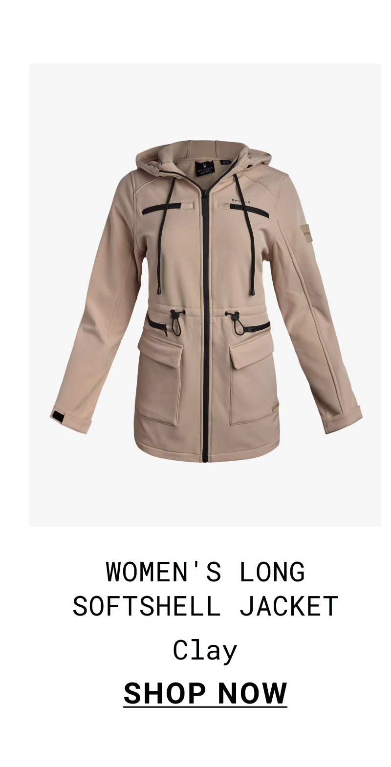 Women's Long Softshell Jacket - Clay