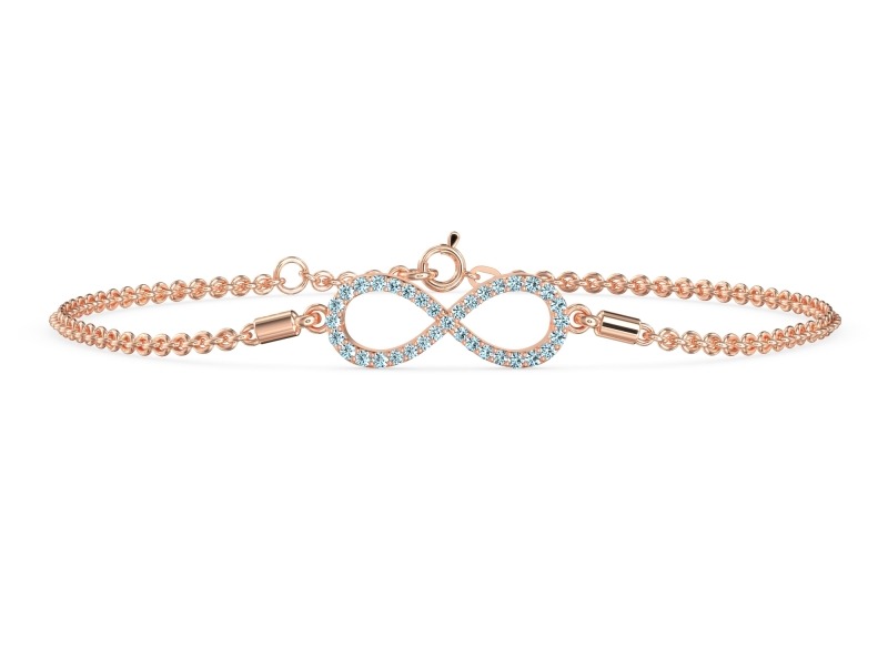 Adjustable infinity Bracelet with Aquamarine in Adjustable infinity Bracelet