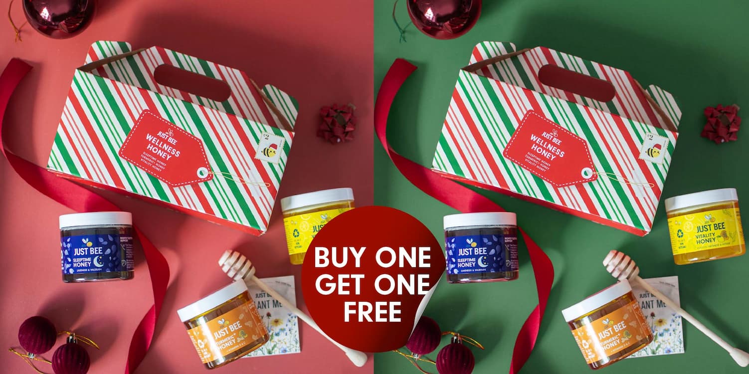 Graphics highlighting offer, 25% off xmas hampers