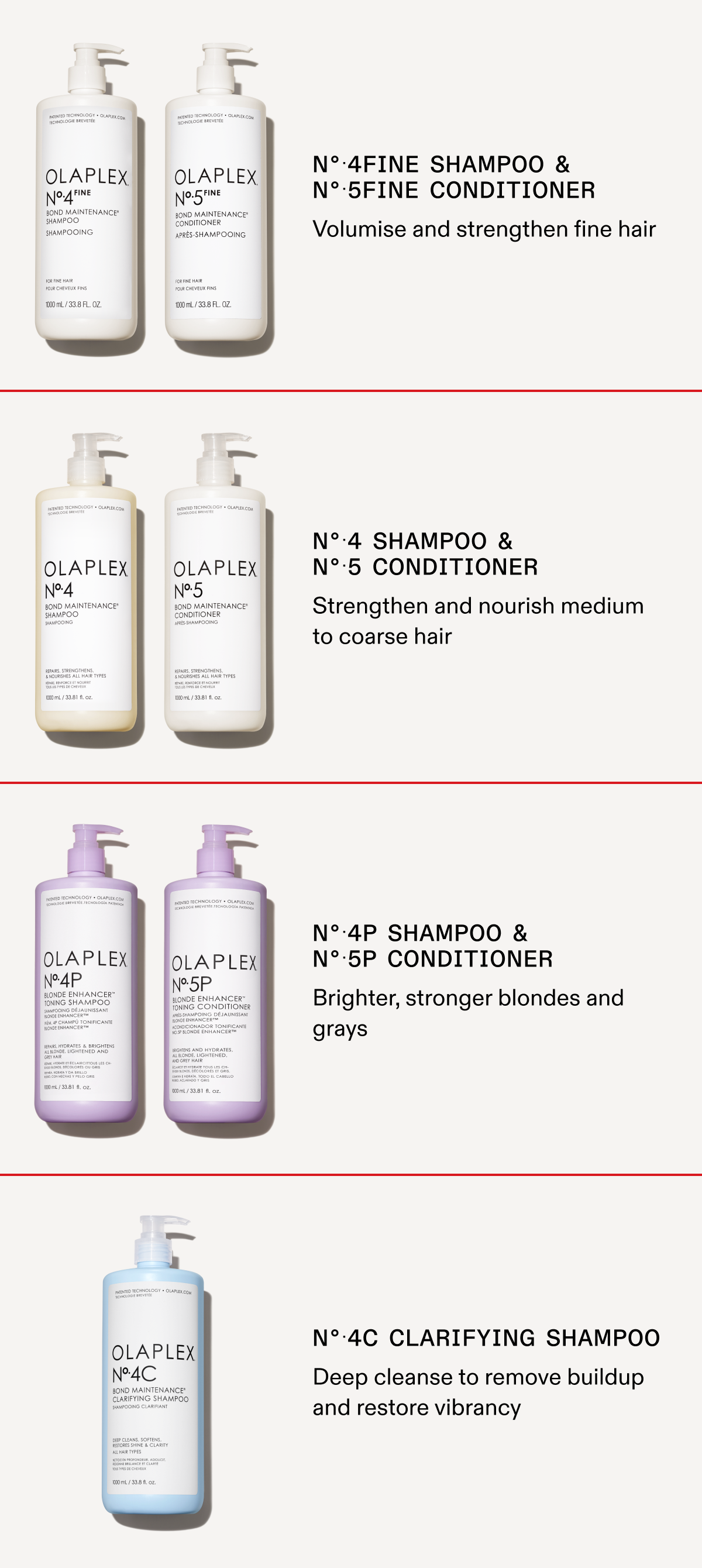 No.4Fine Shampoo & No.5Fine Conditioner | No.4 Shampoo & No.5 Conditioner | No.4P Shampoo & No.5P Conditioner | No.4C Clarifying Shampoo