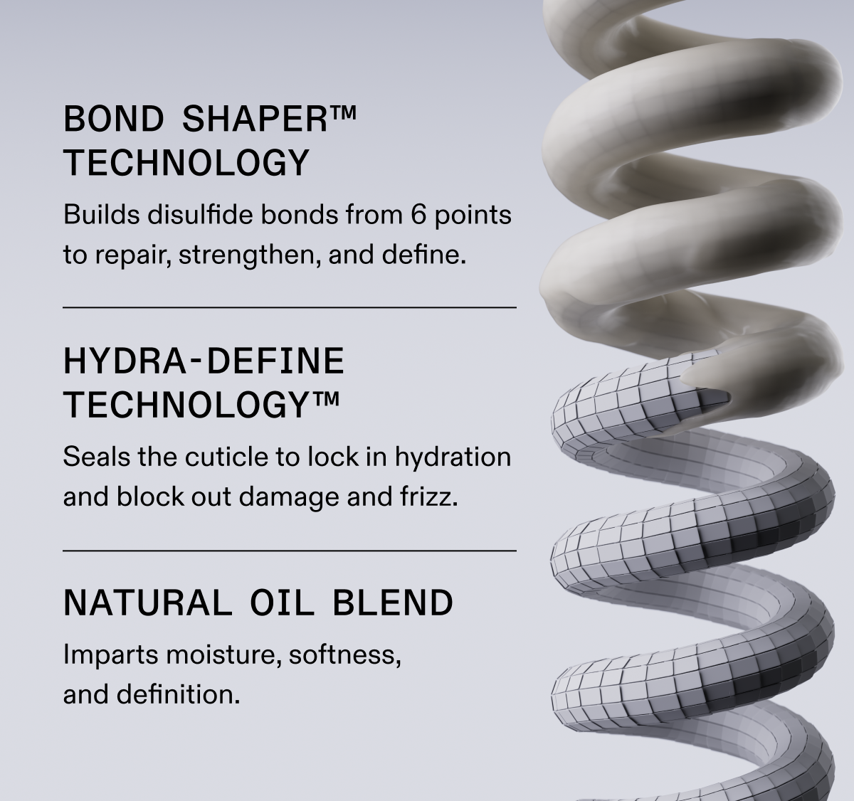 Bond Shaper Technology | Hydra-Define Technology | Natural Oil Blend