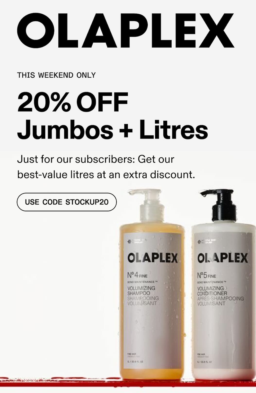 20% Off Jumbos + Litres | Use Code STOCKUP20