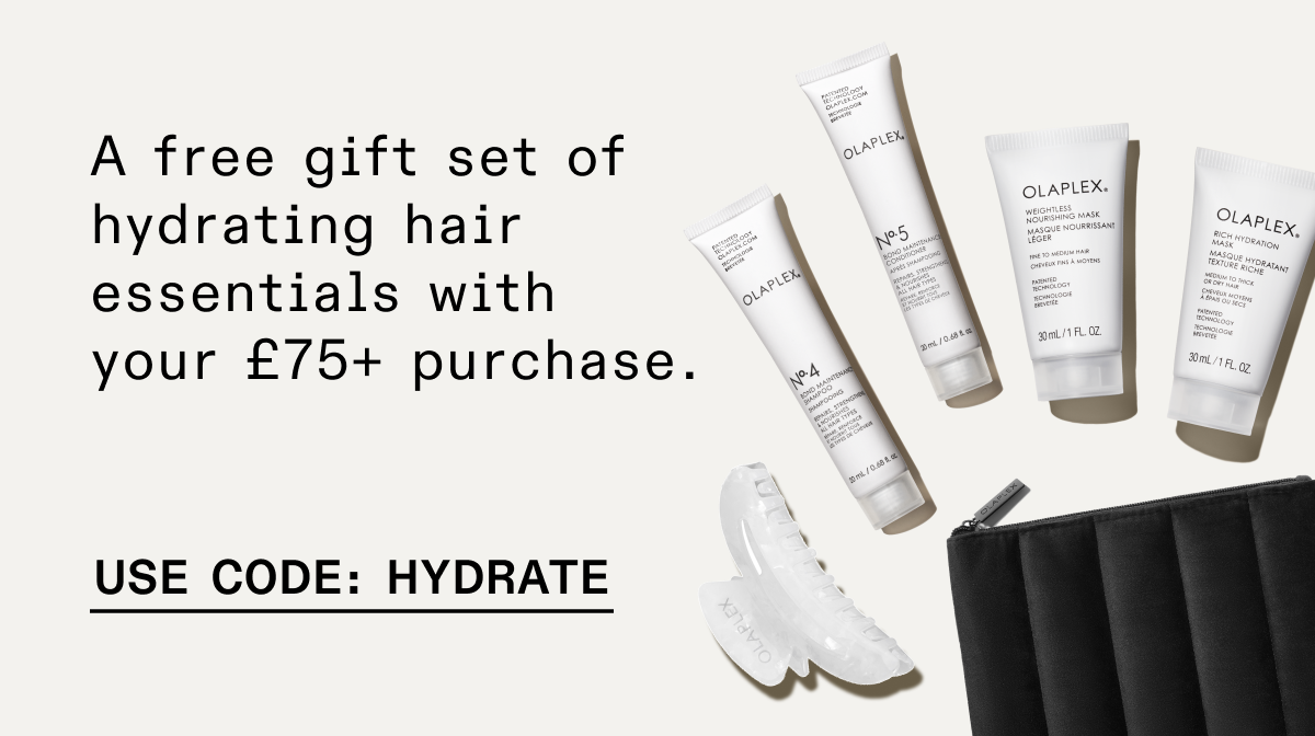 A free gift set of hydrating hair essentials with your 75+ purchase