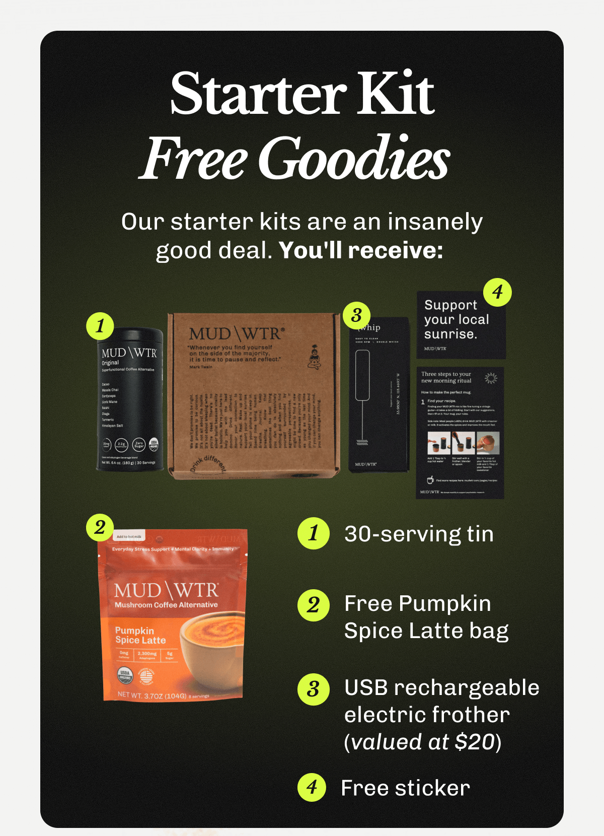 Starter Kit Free Goodies&nbsp; Our starter kits are an insanely good deal. 