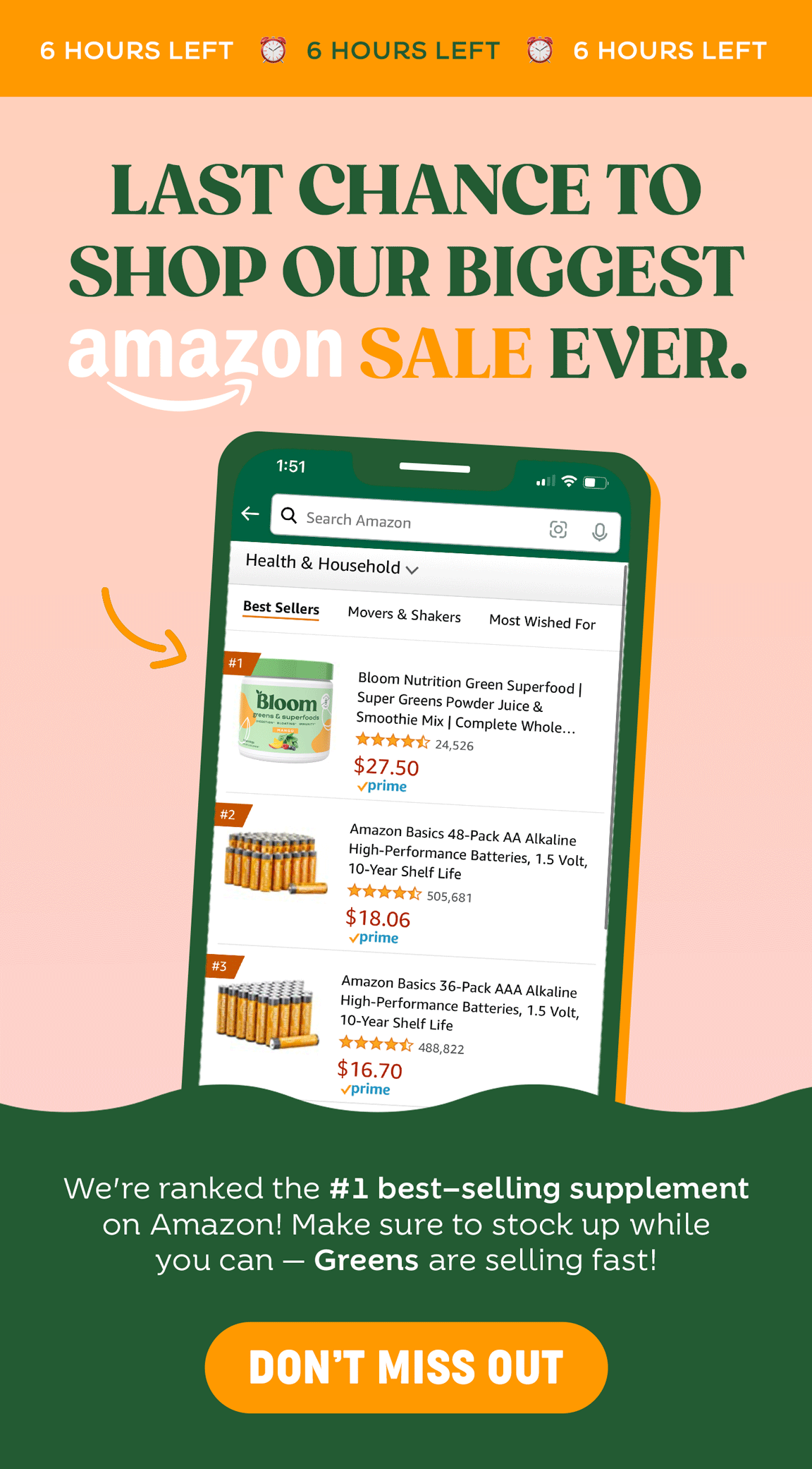 FINAL HOURS OF OUR AMAZON SALE! Bloom Nutrition