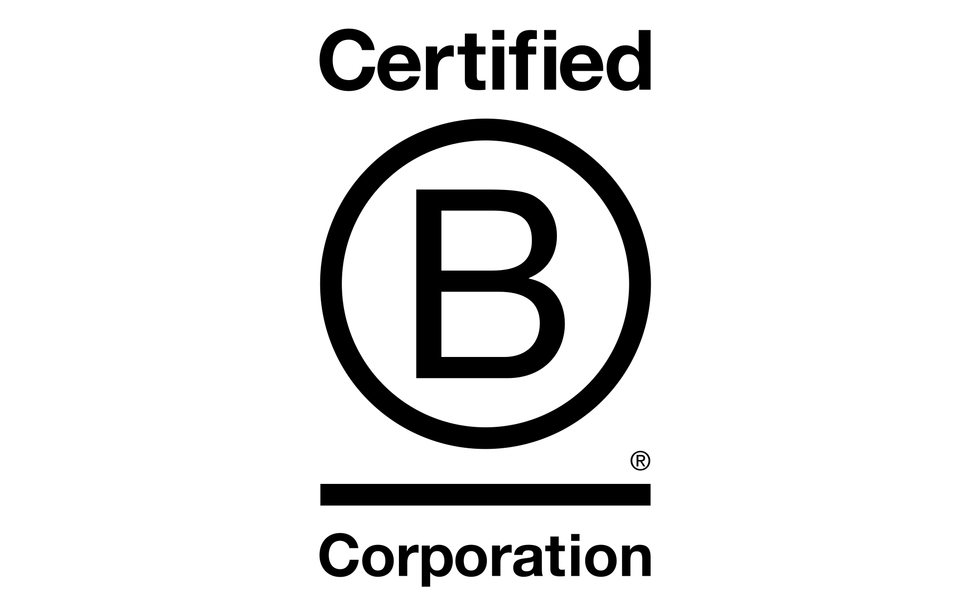 The Certified B Corporation Logo is shown