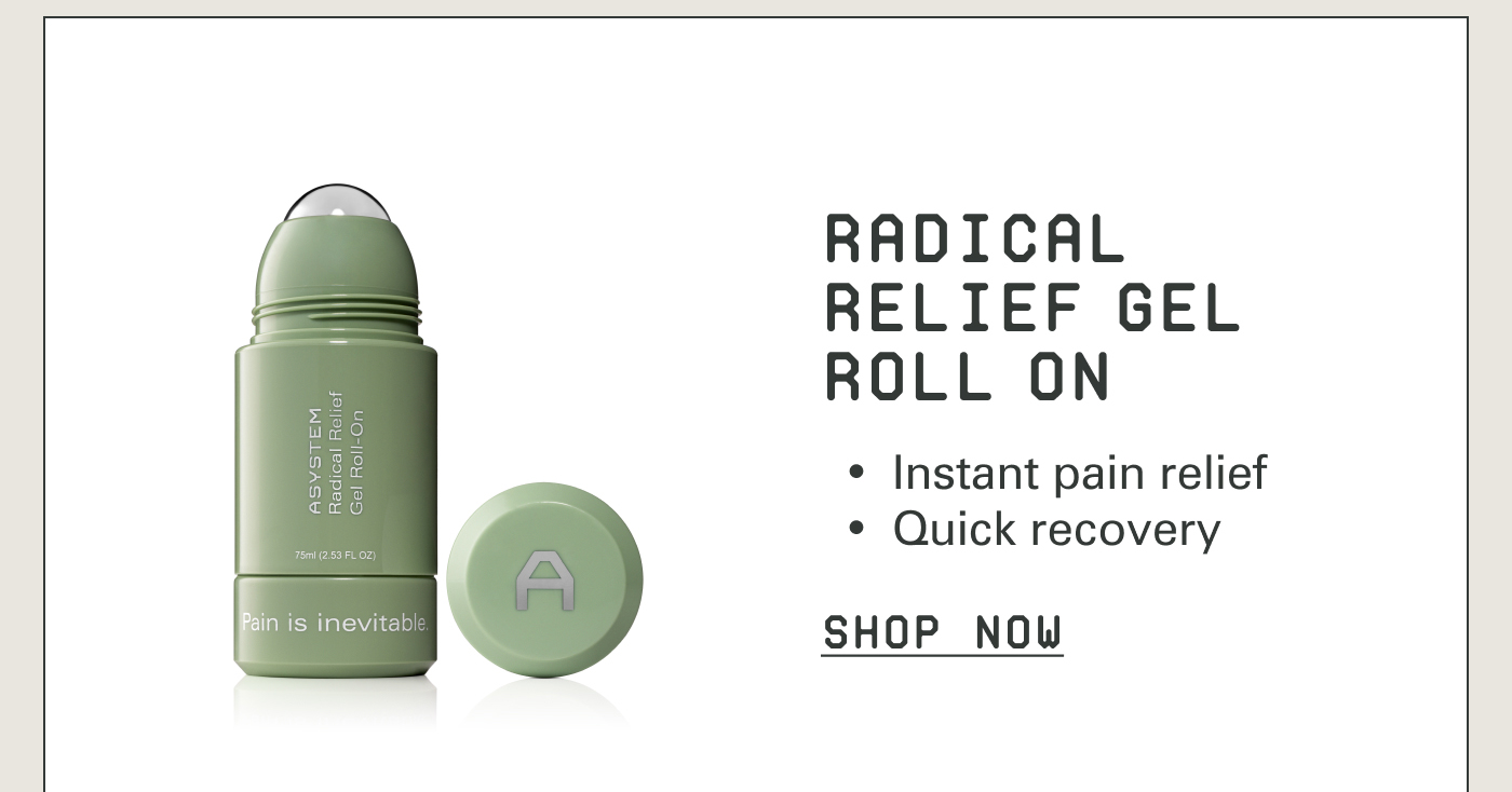 Radical Relief Gel Roll On  - Instant pain relief - Quick recovery Shop Now