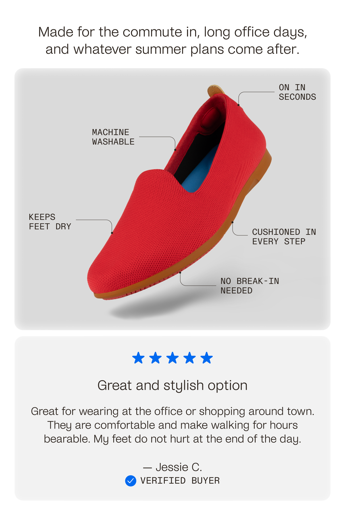 Market Flat that keeps you comfy all day long.