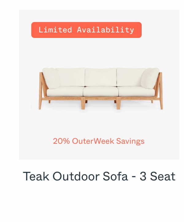 Teak Outdoor Sofa - 3 Seat