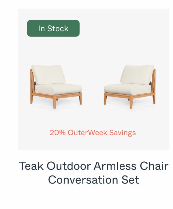 Teak Outdoor Armless Chair Conversation Set