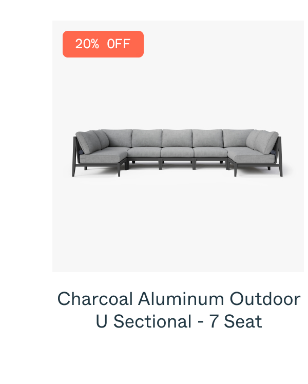 Charcoal Aluminum Outdoor U Sectional - 7 Seat
