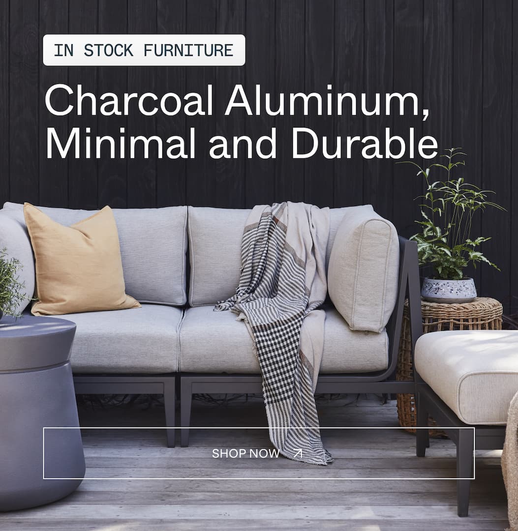 in Stock Furniture Charcoal Aluminum, Minimal and Durable