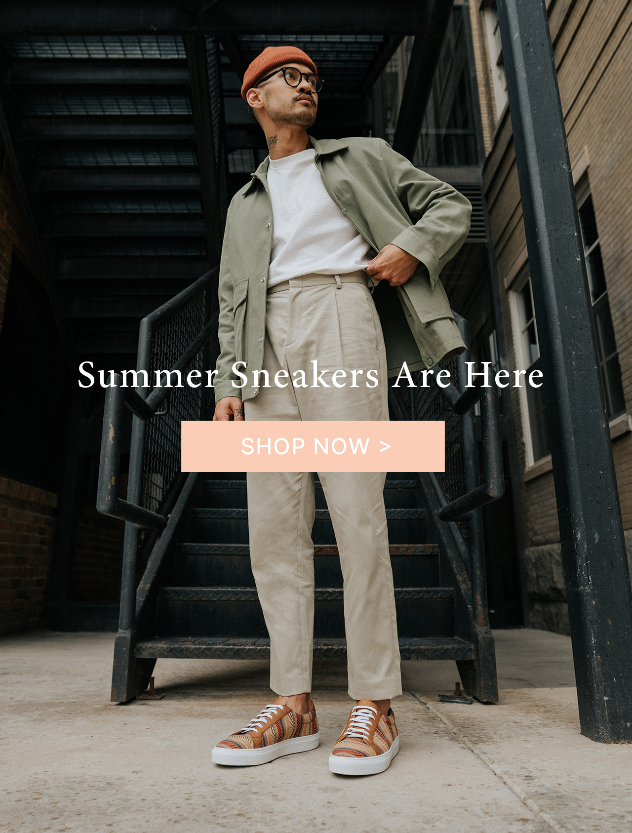 Striped Sienna Sneaker worn by model