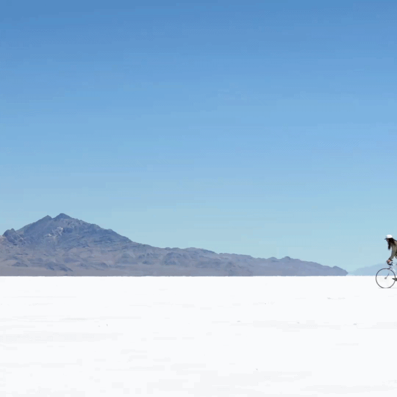 Model riding a bike