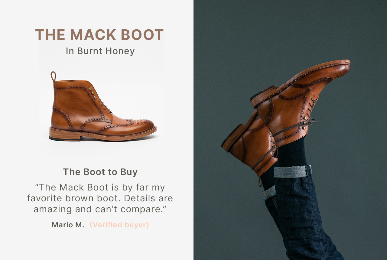 Mack boot in burnt honey - review
