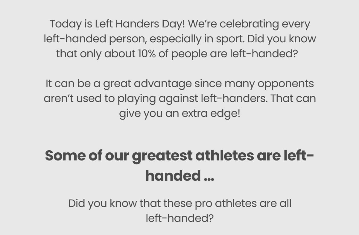 🤾 The Greatest Left Handers in Sport … Gain The Edge