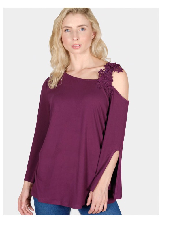 Shop the &quot;Wonder Blossom One Shoulder Lace Strap Night Out Top&quot; by Wonder Blossom