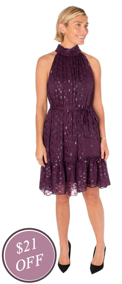 Shop the &quot;Taylor Halter Mock Neck Dress&quot; by Taylor Dresses
