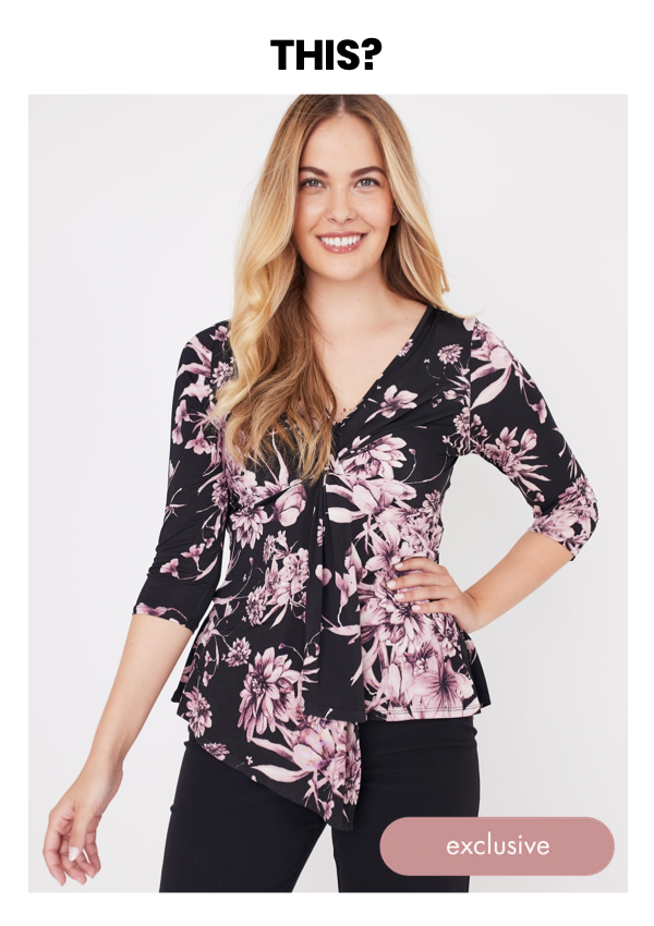 Shop the &quot;Westport Floral Asymmetrical Knit Top&quot; by Westport