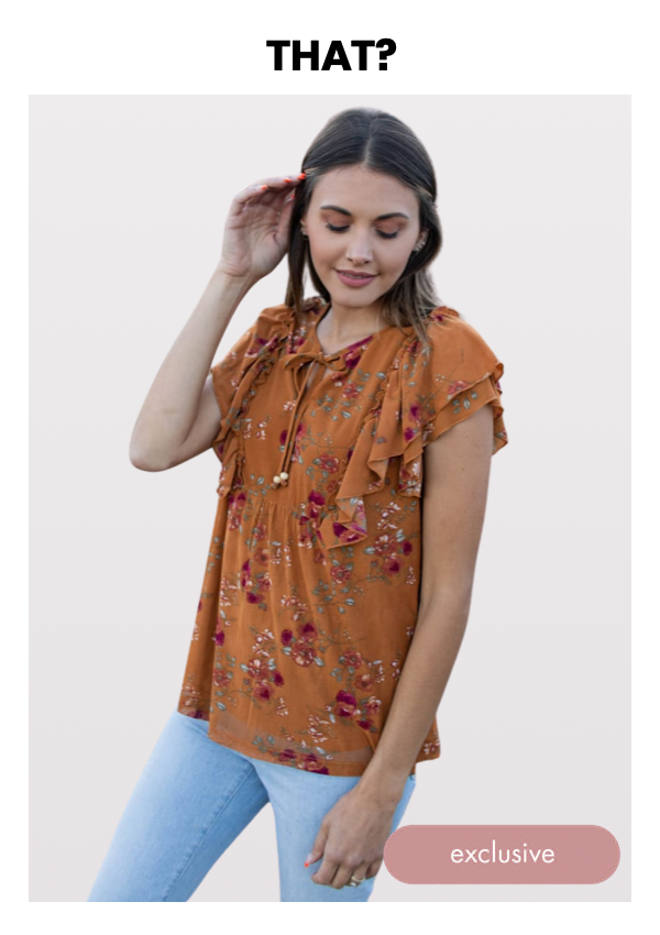 Shop the &quot;Westport Ditsy Floral And Vine Flutter Sleeve Blouse&quot; by Westport