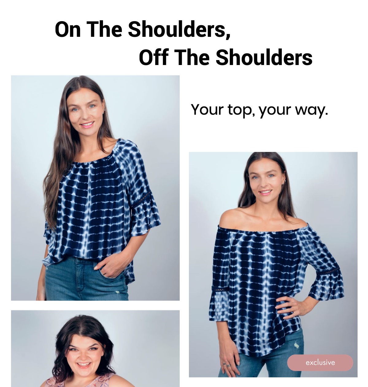 Shop the &quot;Westport Tie Dye &quot;On And Off The Shoulder&quot; Blouse&quot; by Westport
